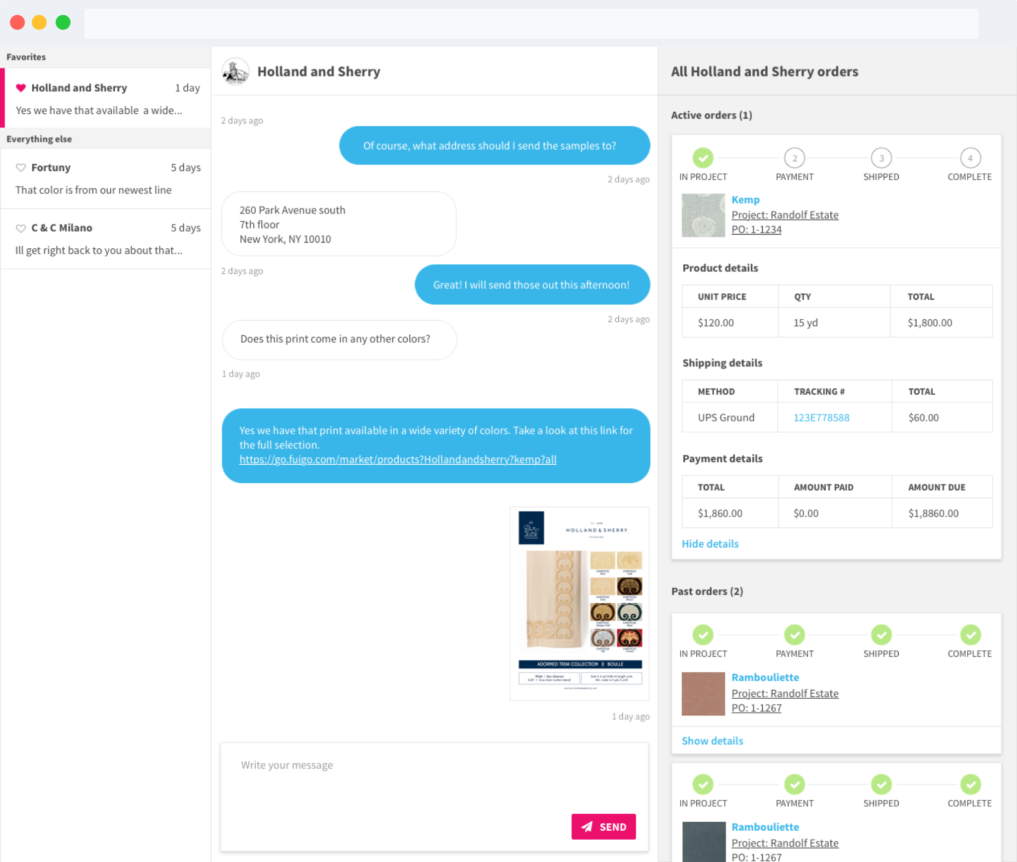 screenshot of fuigo customer portal