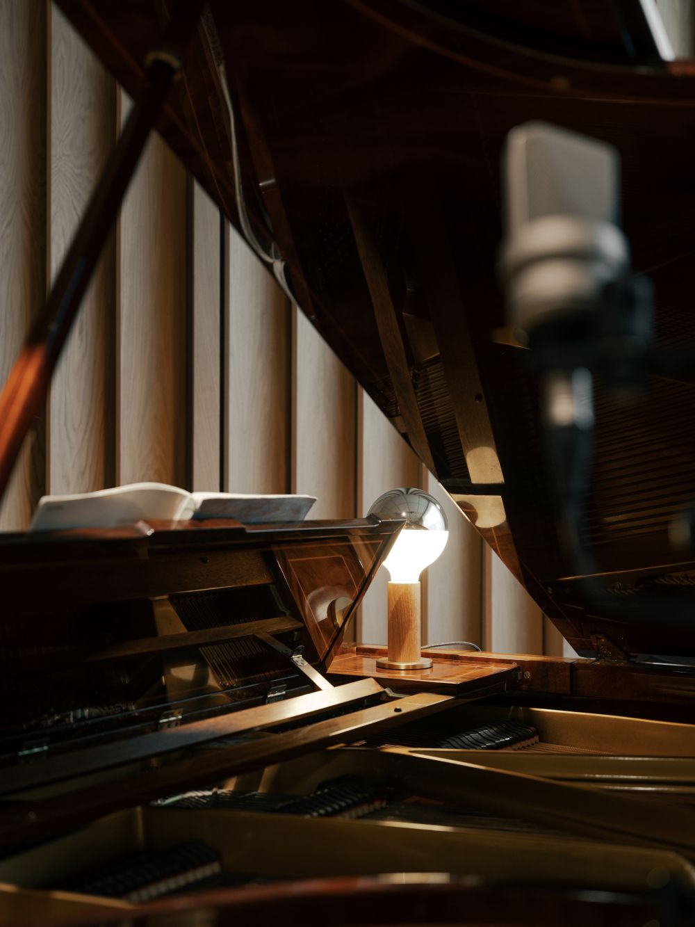 Composers Studio calming piano room atmosphere designed by Benjamin Wilkes