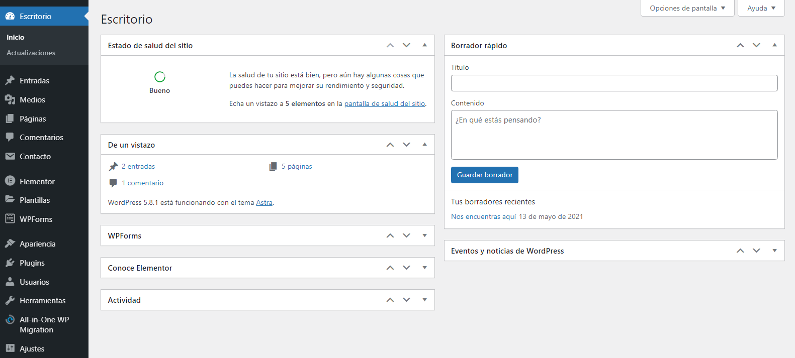 wordpress escritorio
