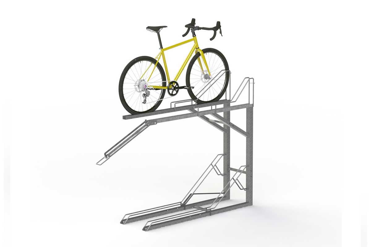 Standard sykkelstativ med dobbelt dekk