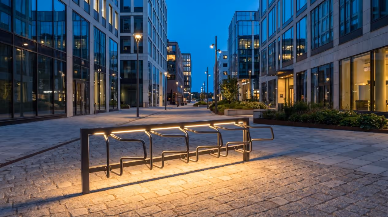 FLEX cykelställ med sensorstyrd belysning