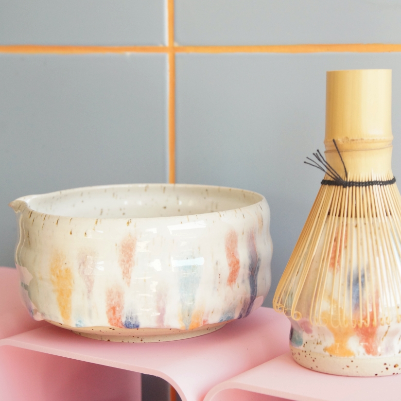 Matcha Set in bunter Glasur