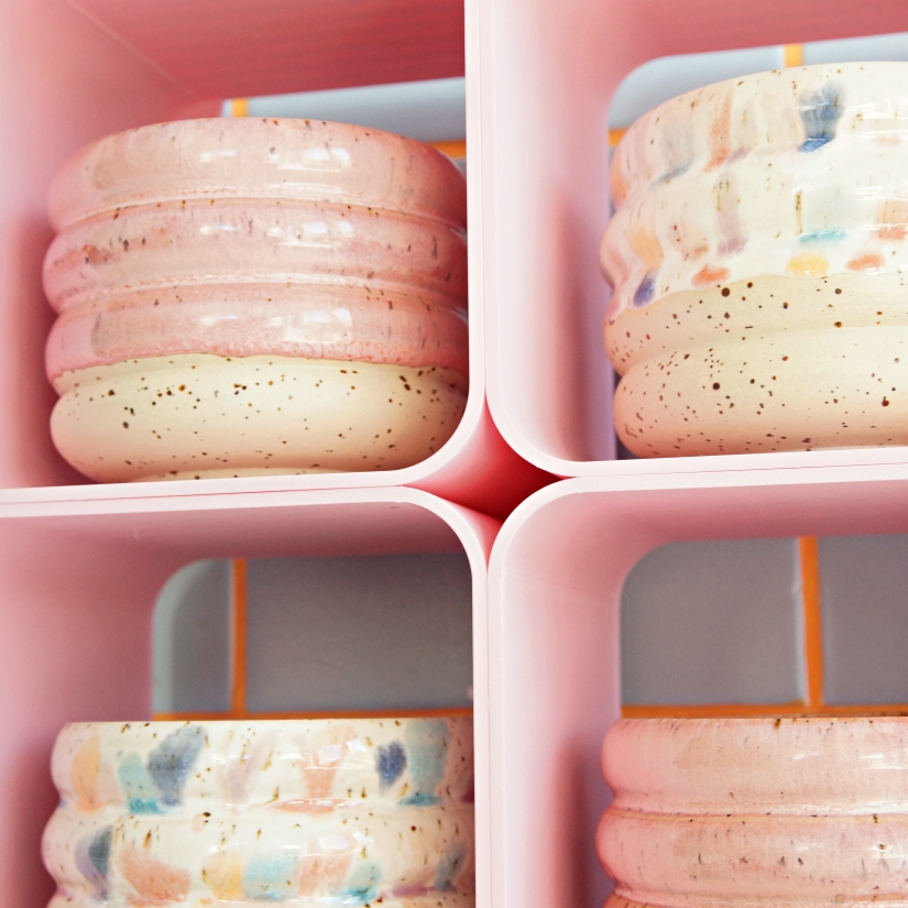 Gewellter Becher in rosa