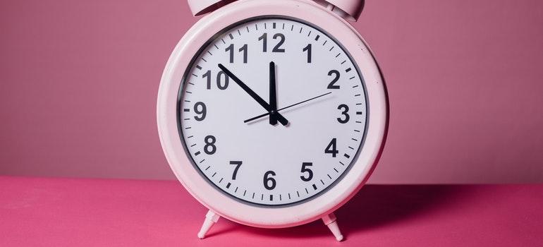 a pink clock
