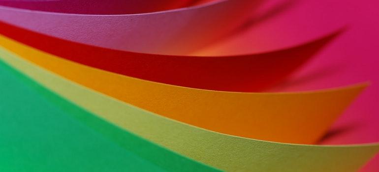 A lot of pages in different colors.