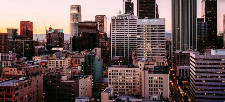 buildings during the sunset