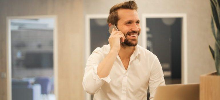 A man calling movers