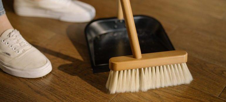Person cleaning floor