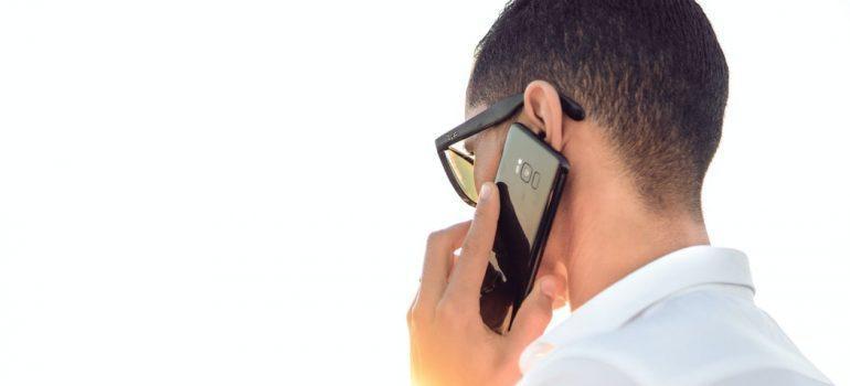 A man talking on the phone