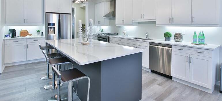 grey kitchen island