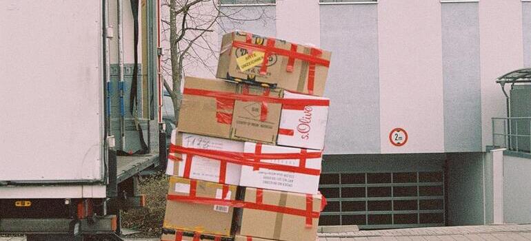 loading boxes in the truck