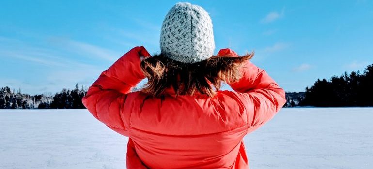 Woman in winter jacket