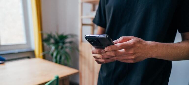 person looking at the phone