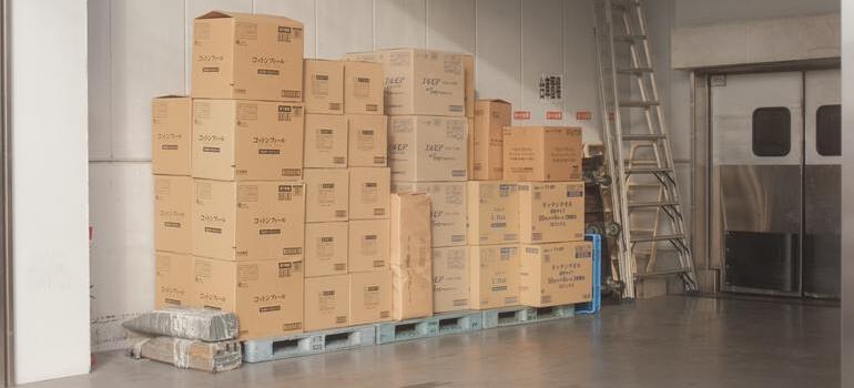 boxes against the wall