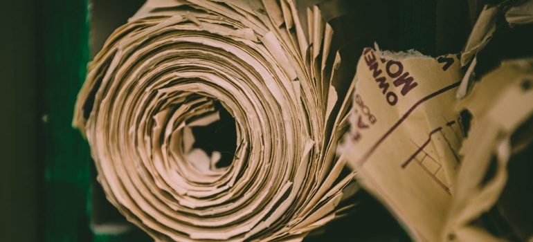 Rolled up packing paper