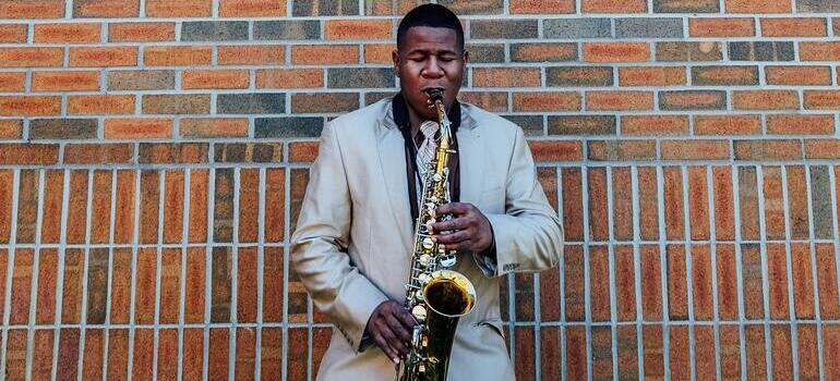 person playing saxophone