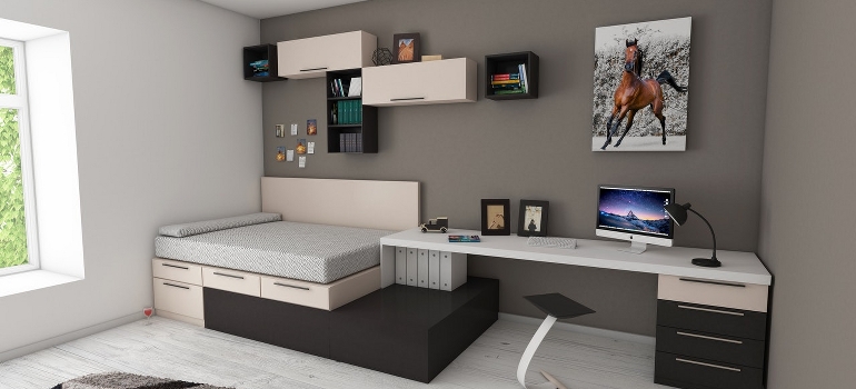 a bedroom and a window