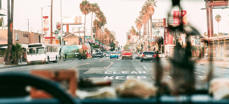 driving a truck through LA