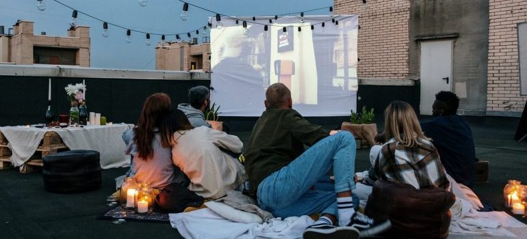 Friends watching a movie