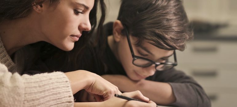 mom trying to help kids adapt to a new school