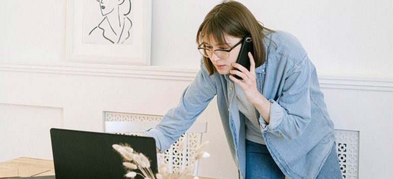 female talking on the phone