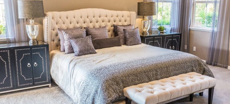 large items such as this bed are the ones that you should unpack first after your move