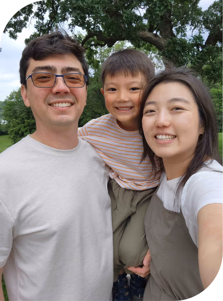 A family picture of the business owner representing ohana