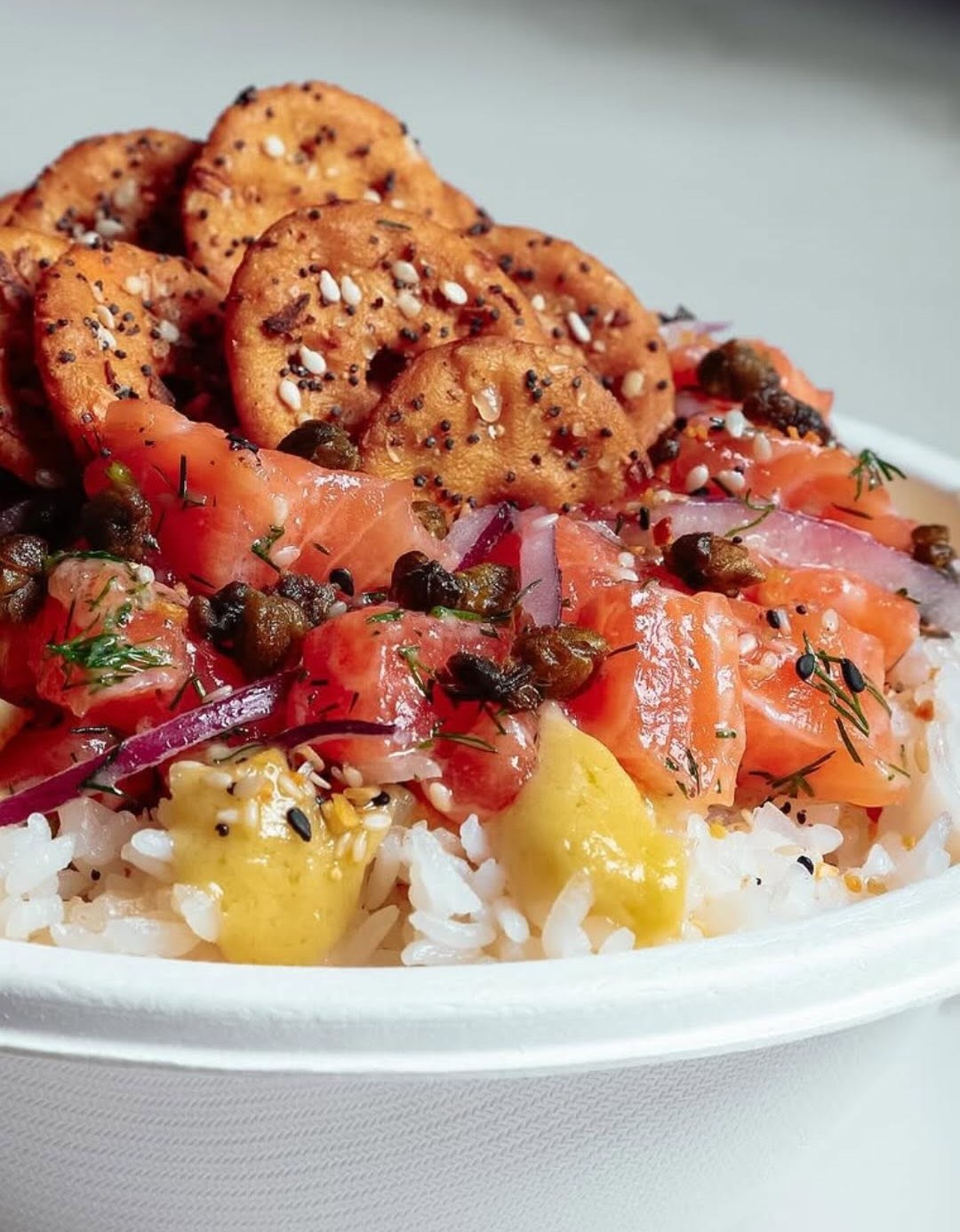 A close-up image of Sweetfin’s poke bowl, ideal for this Thanksgiving. 