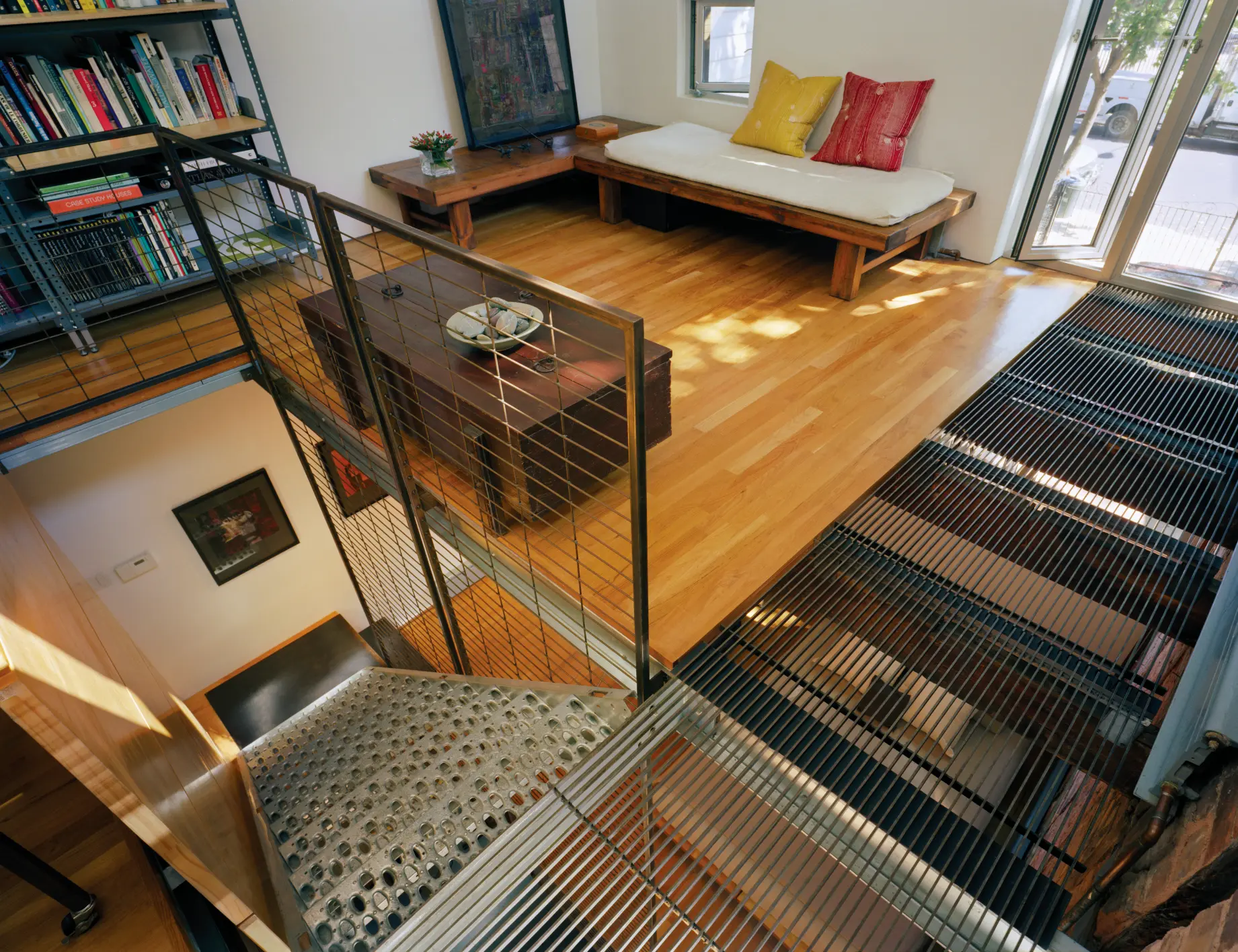 View through the slot to the maple tree