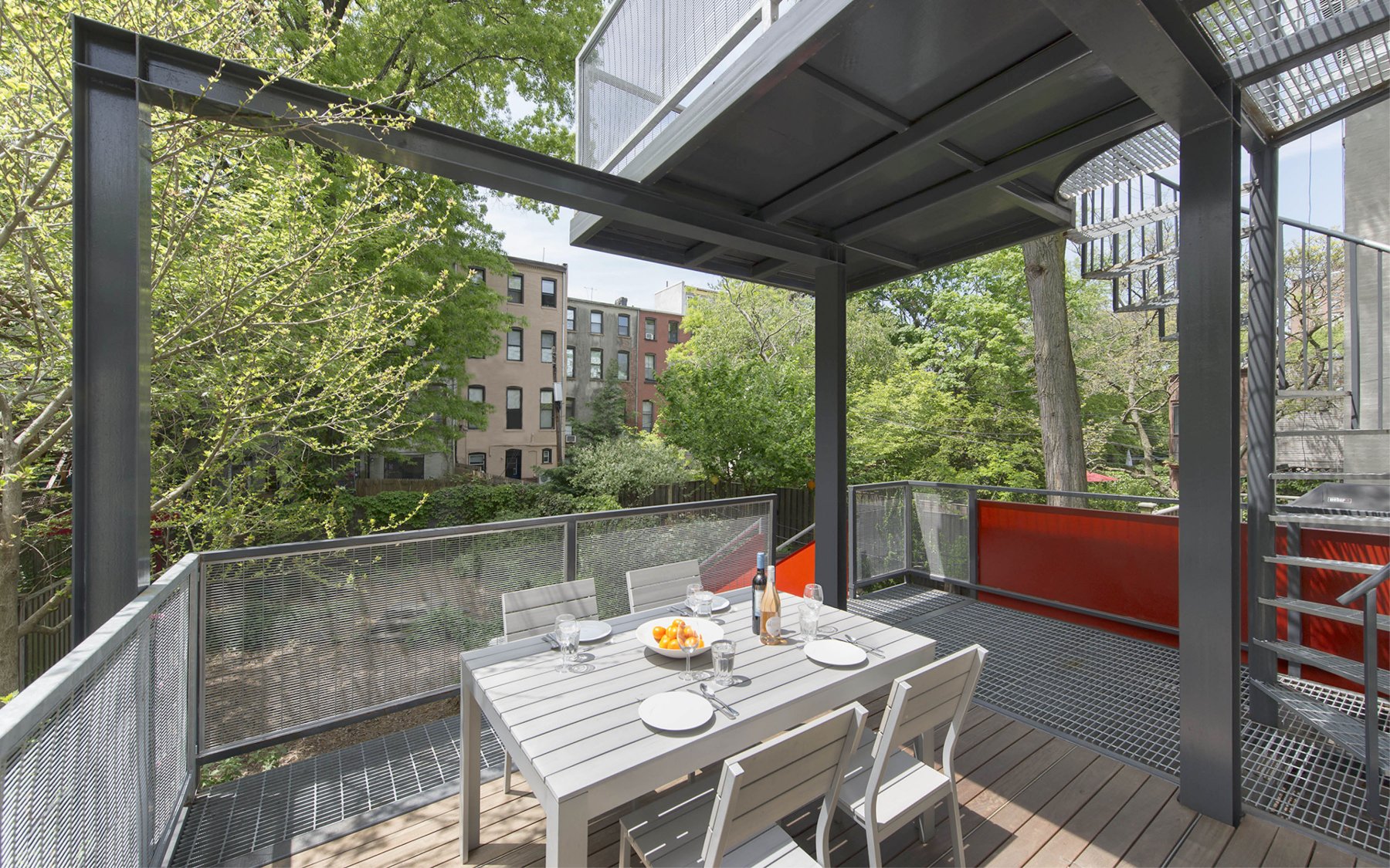 Red staircase detail
