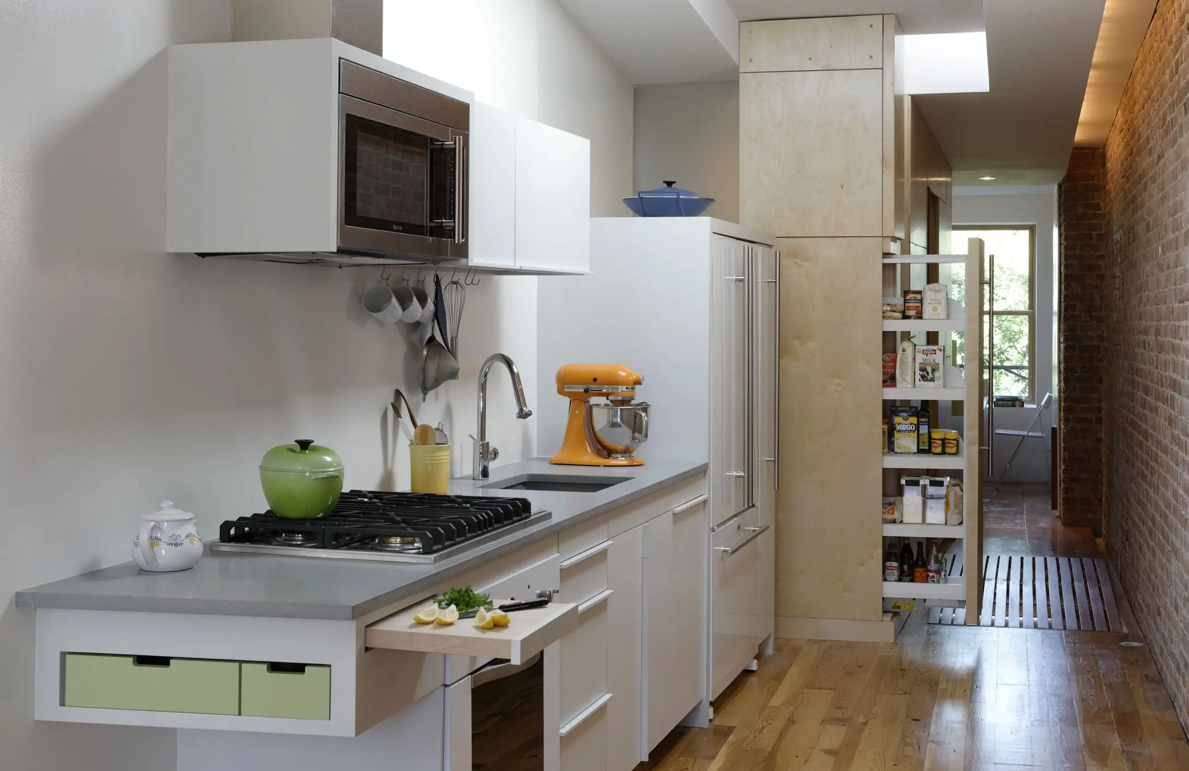 Kitchen with pull-out pantry