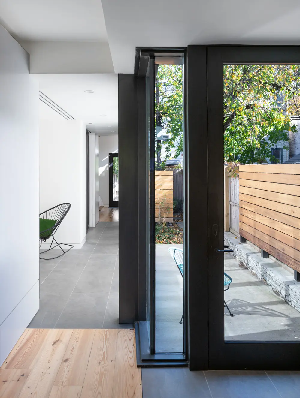 Corner window and garden view