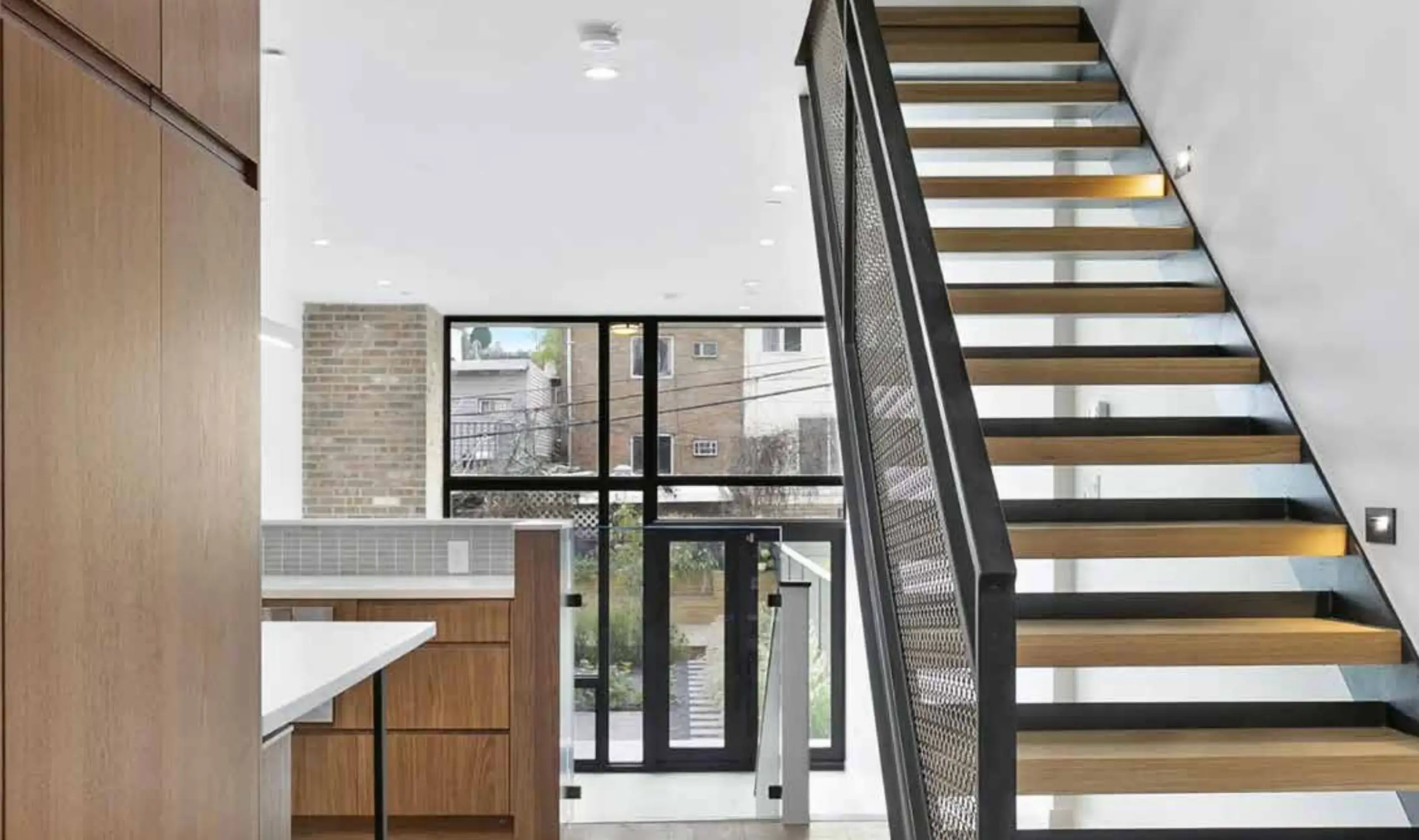 Continuous steel stair detail