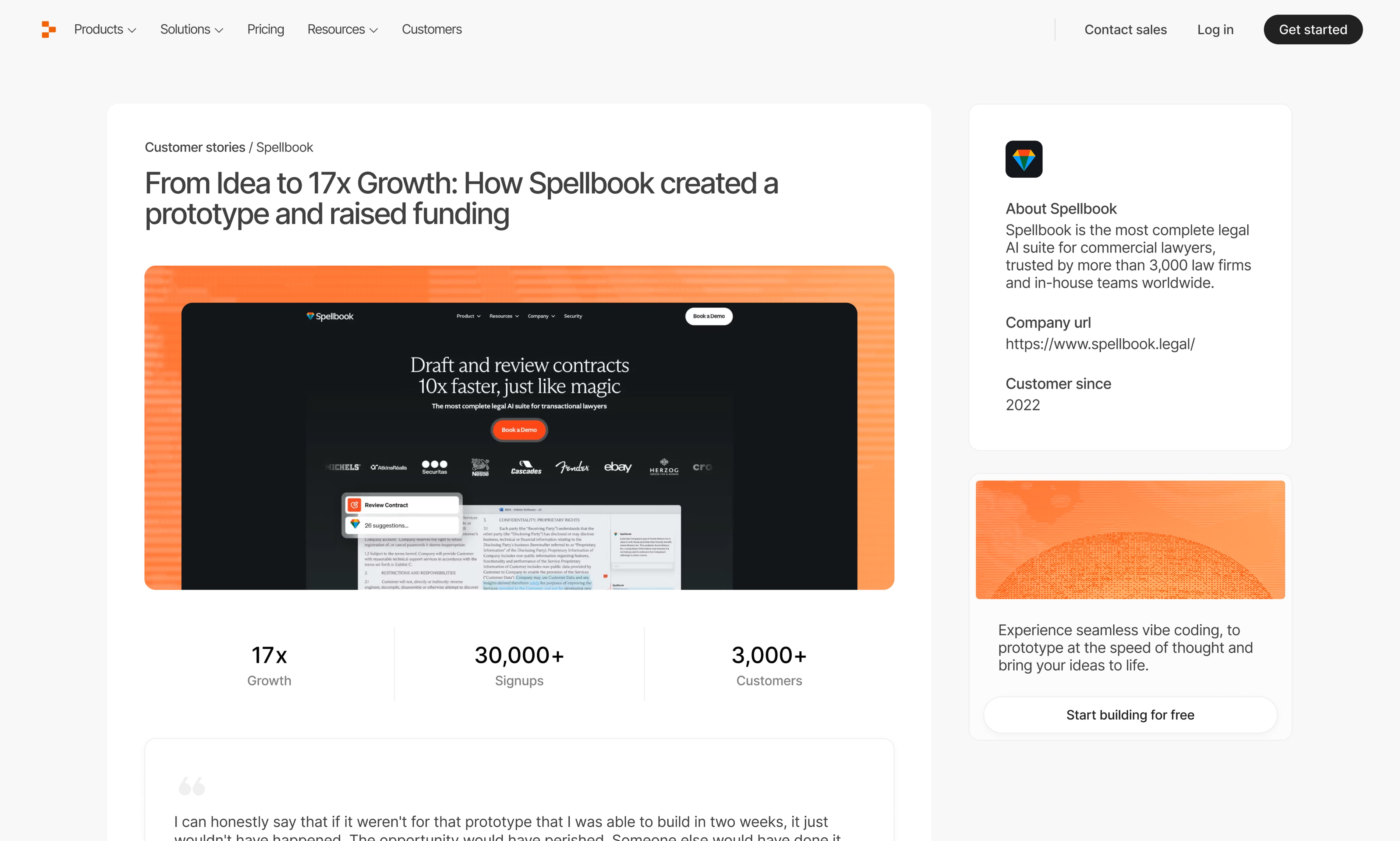 website customer story