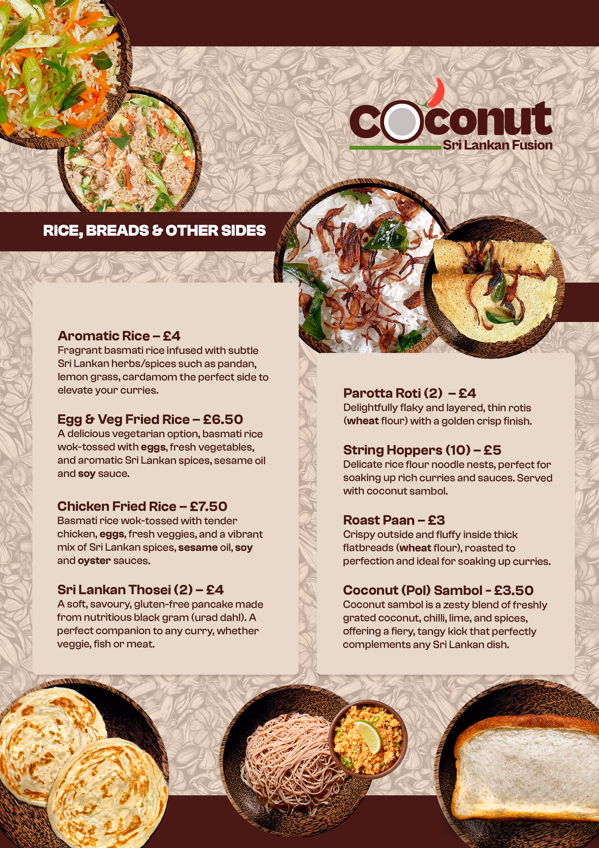 Dessert Menu from Coconut