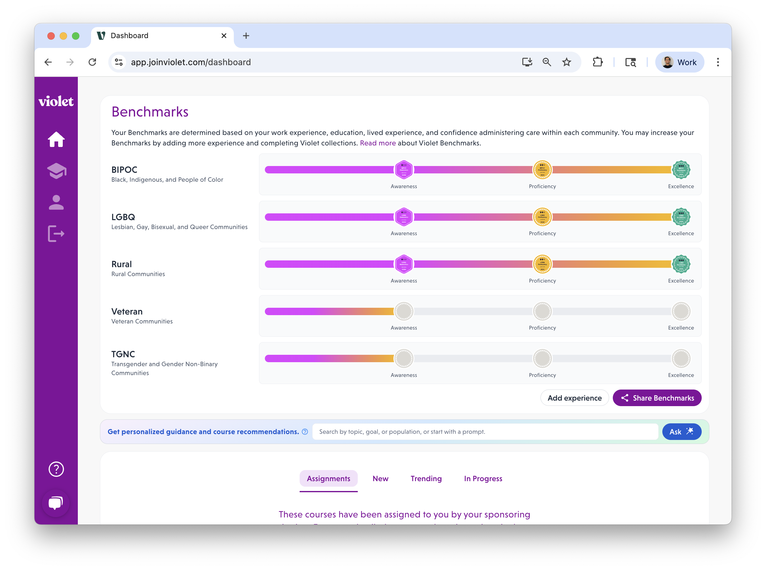 Violet Benchmarks