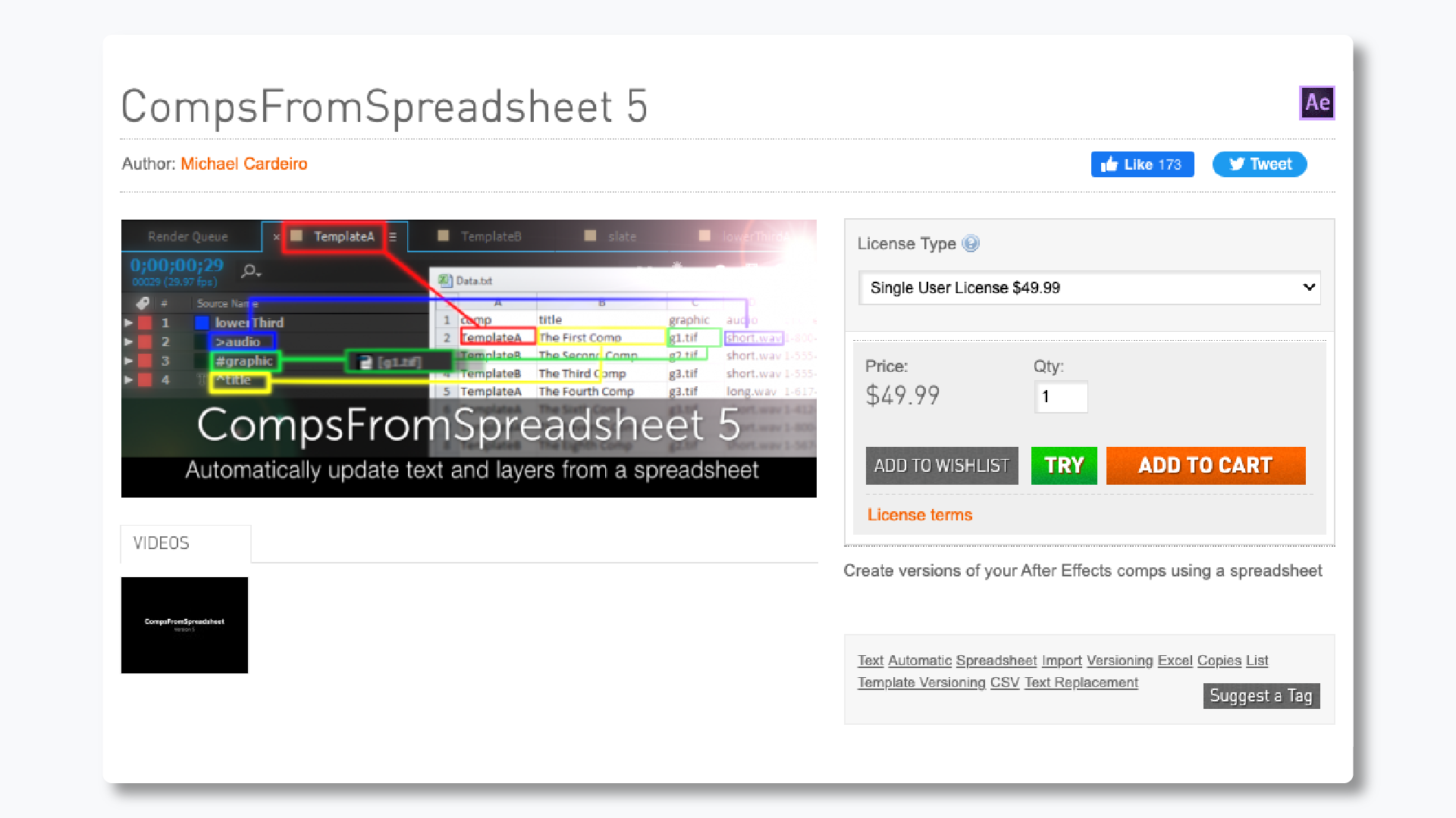 compsfromspreadsheets on aescripts