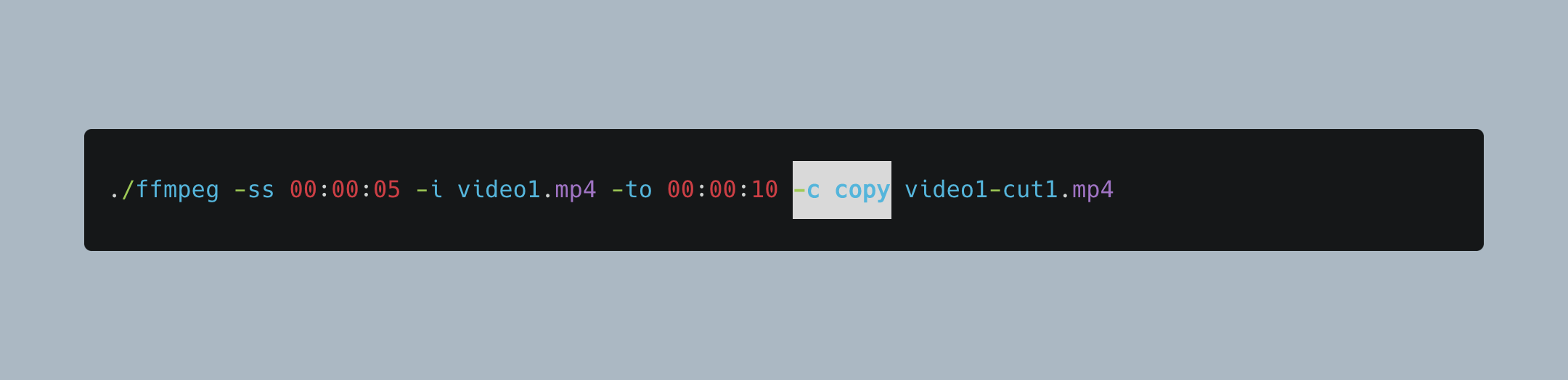 using codec copy when trimming