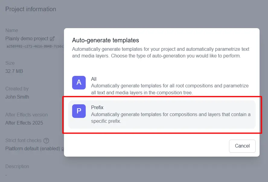 videos from structured data prefix option in plainly