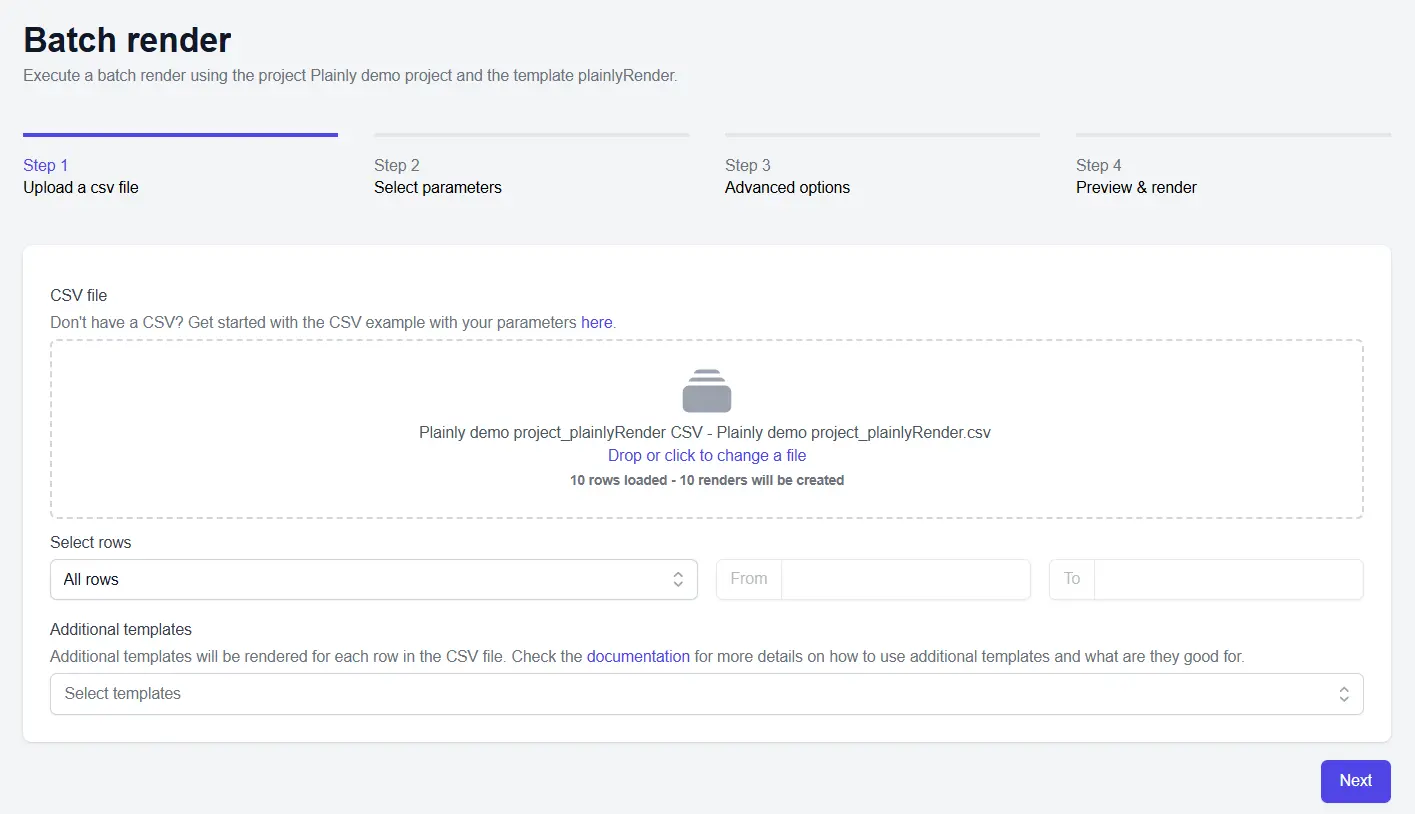 videos from structured data upload a csv to plainly