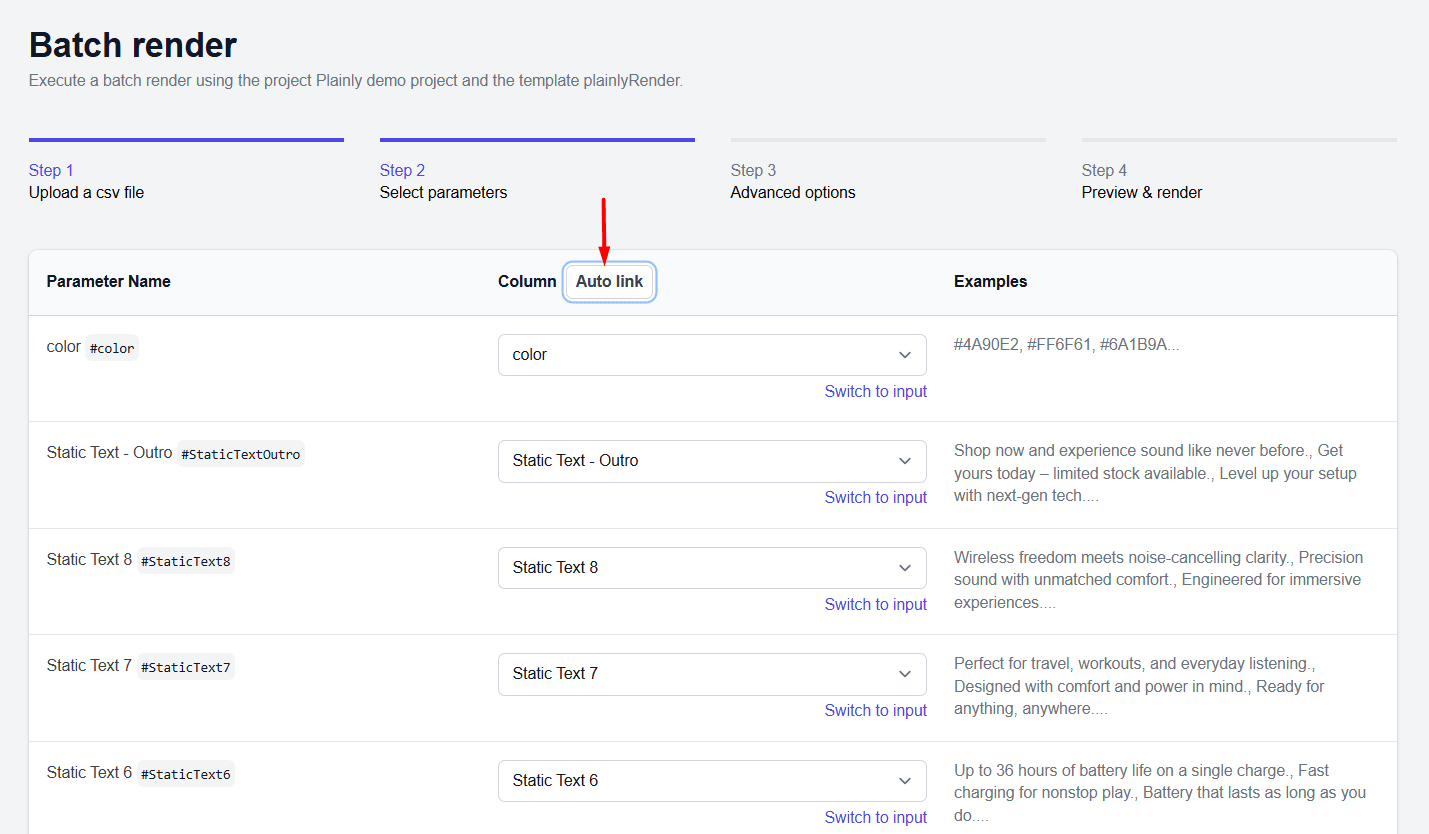 videos from structured data auto link button in plainly