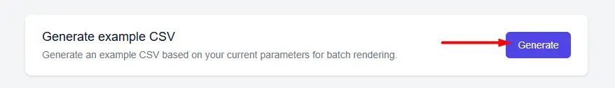generate a csv example from Plainly