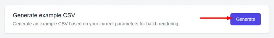 Generate csv button in plainly for video content at scale