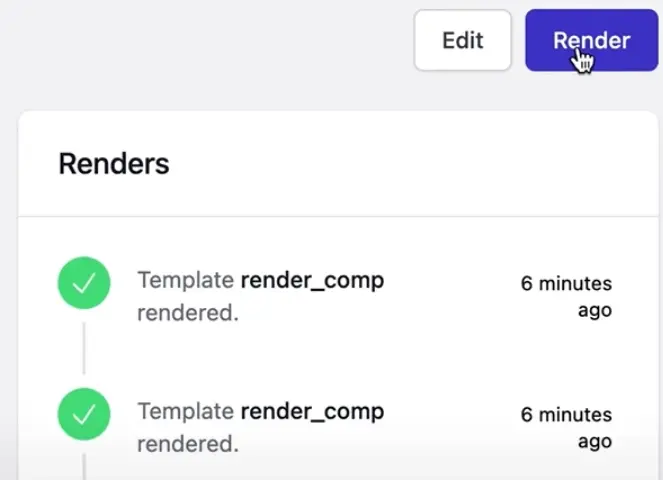 Render button