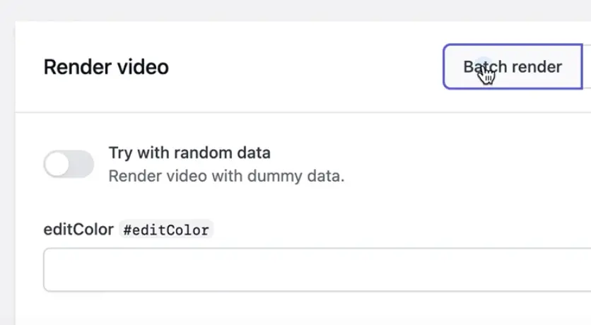 Batch render button in Plainly