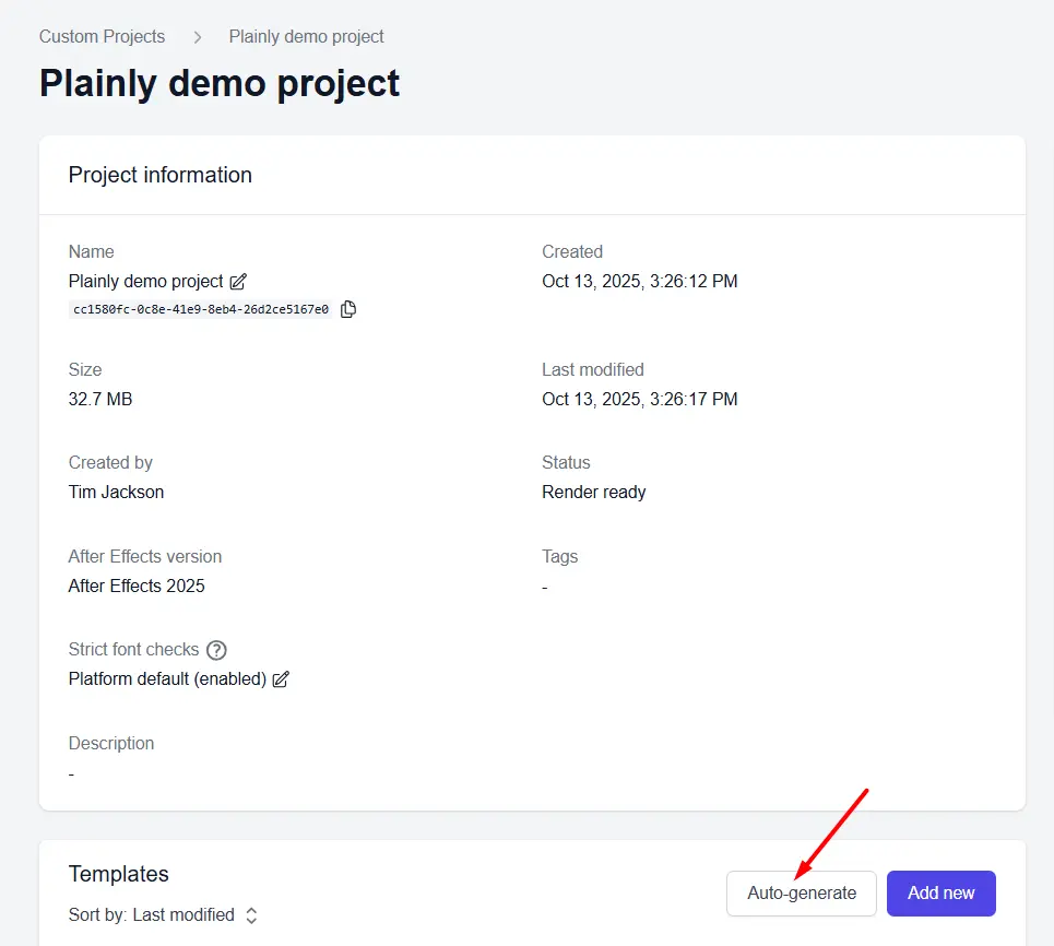 auto-generate your template