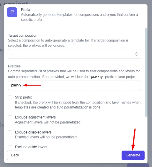 add your prefix and generate
