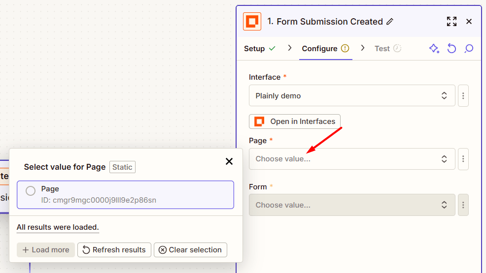 Select the page ID