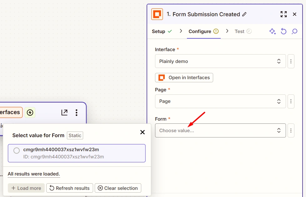 Select the form id