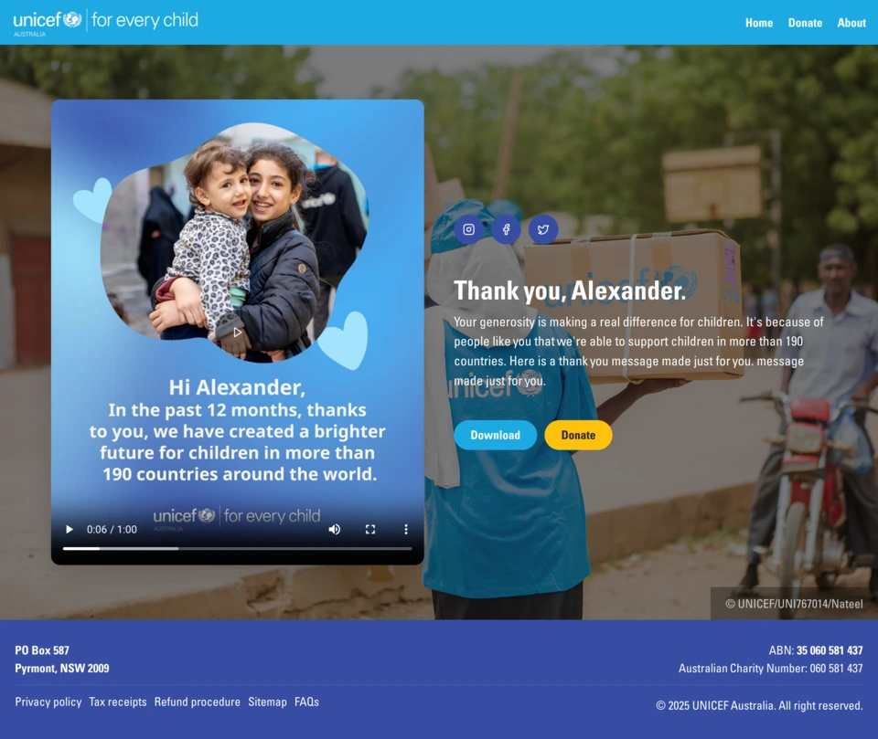 landing page screenshot